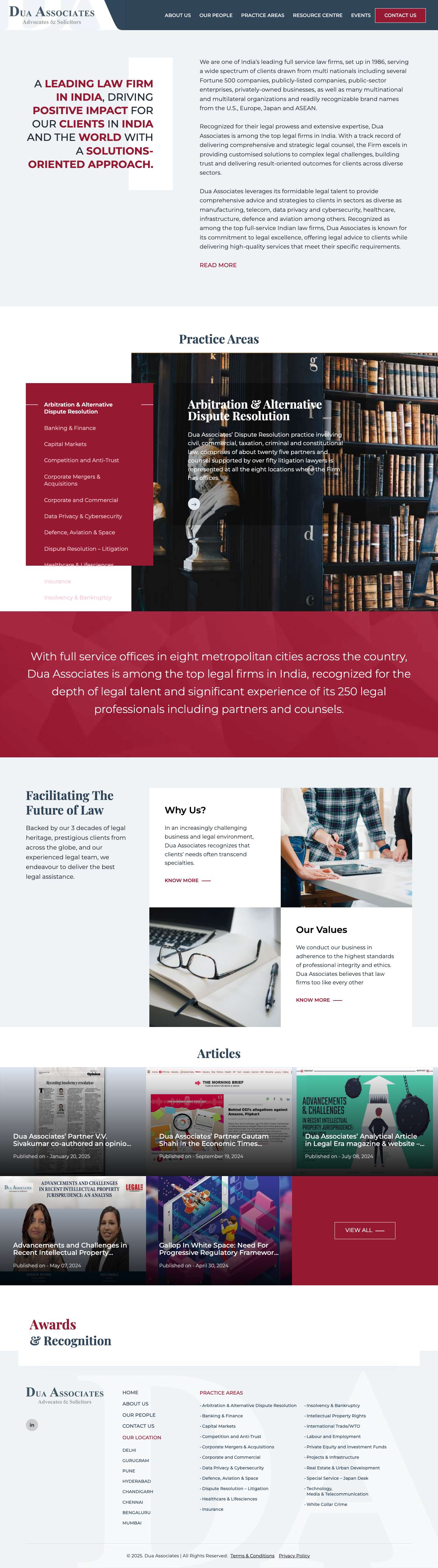 Top Legal Firms in India, Leading Full-Service Indian Law Firm, Leading Law Firms in India, Large Indian Law Firms | Dua Associates - Full Screenshot