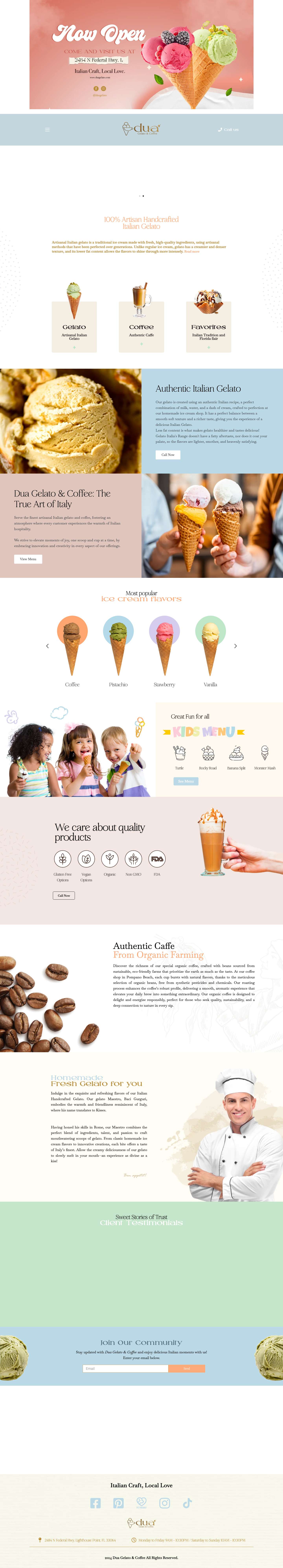 Dua Gelato: Authentic Italian Gelato in Pompano Beach - Full Screenshot