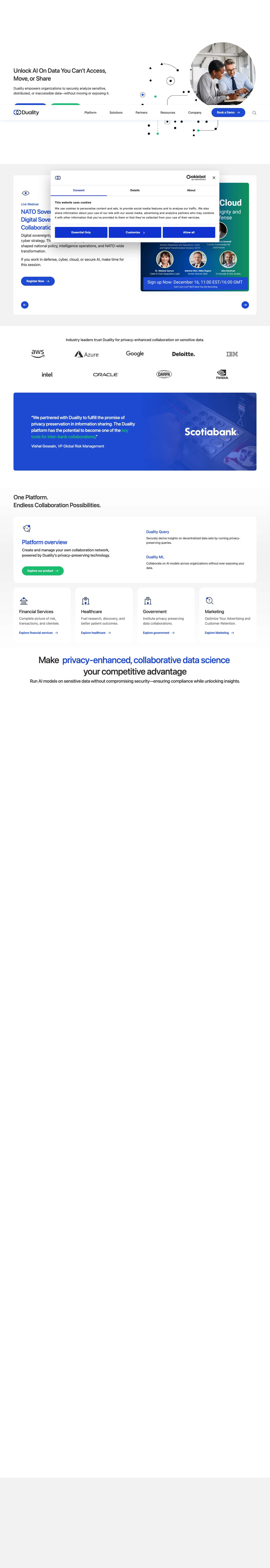 Duality Tech | Secure, Privacy Protected Data Collaboration - Full Screenshot