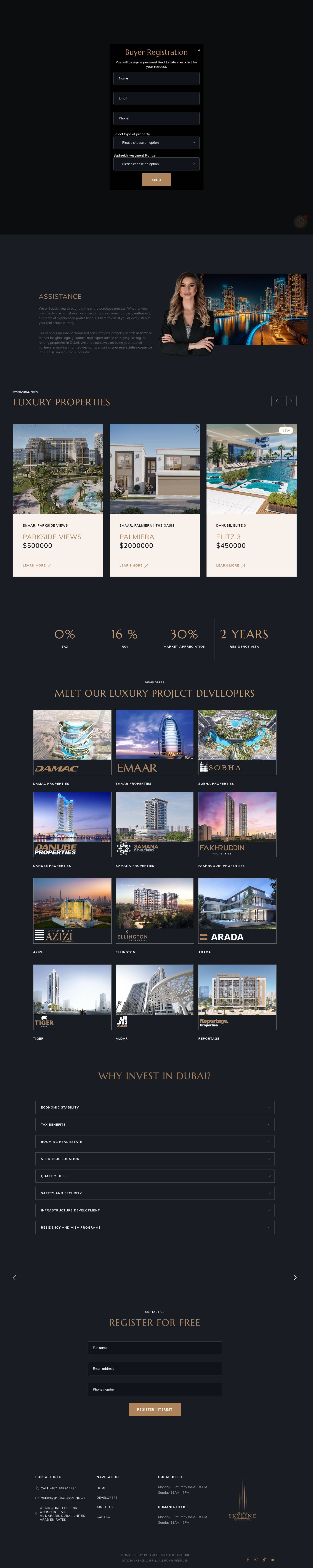 Skyline Dubai Real Estate - luxury living at afordable pricesWhatsApp - Full Screenshot