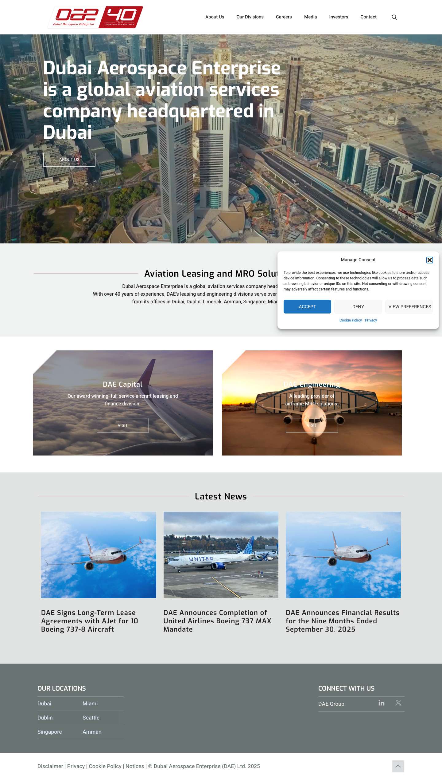DAE – A global aviation services company - Full Screenshot
