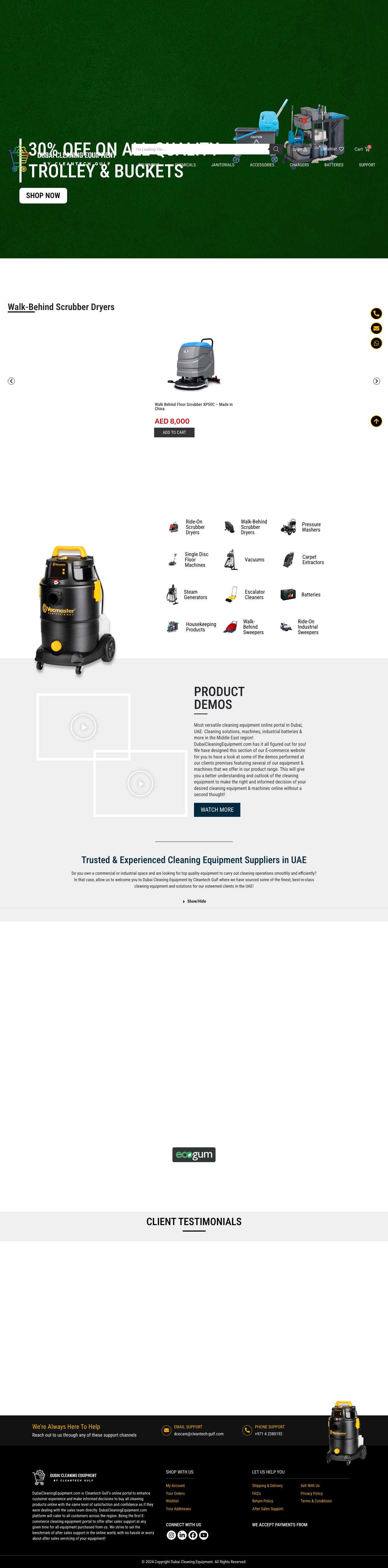 Dubai Cleaning Equipment | Premier Cleaning Supplies in UAE - Full Screenshot