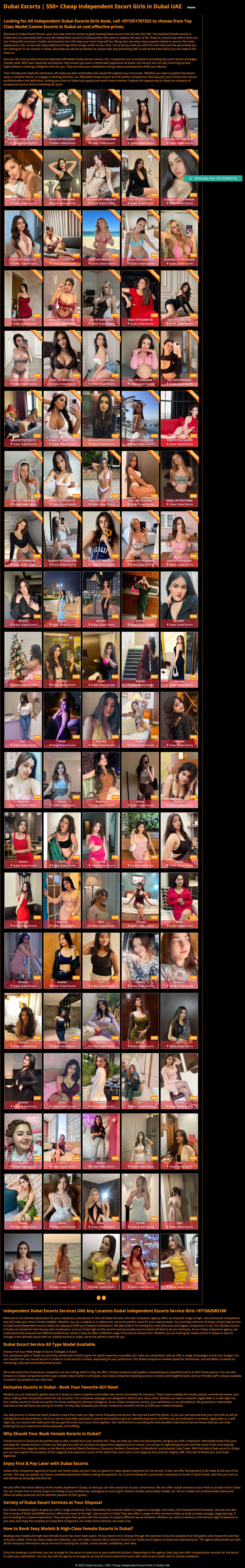 Dubai Escorts | 550+ Cheap Independent Escort Girls in Dubai UAE - Full Screenshot