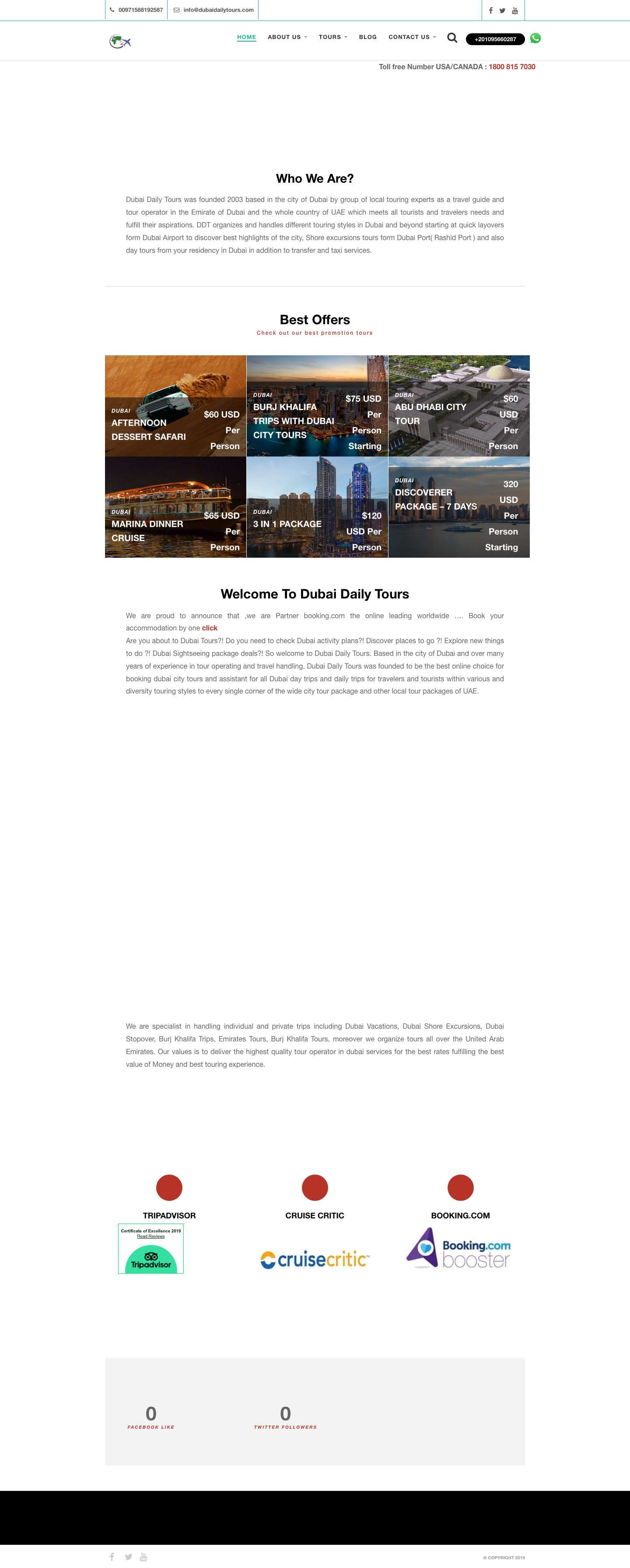 Dubai Daily Tours | Dubai shore excursions and city tours - Full Screenshot