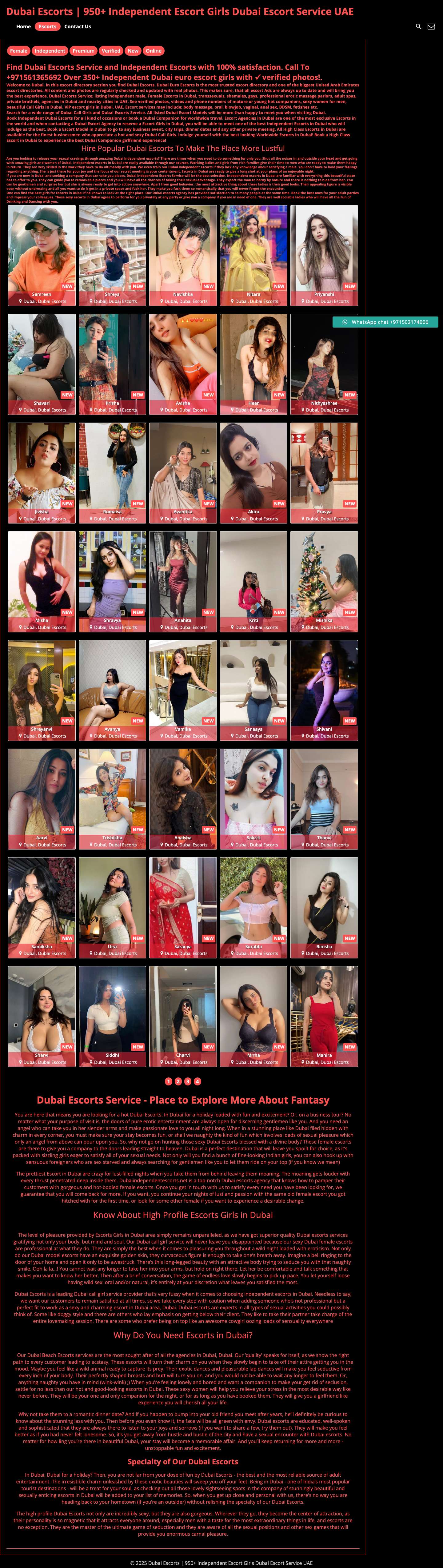 Dubai Escorts | 950+ Independent Escort Girls Dubai Escort Service UAE - Full Screenshot