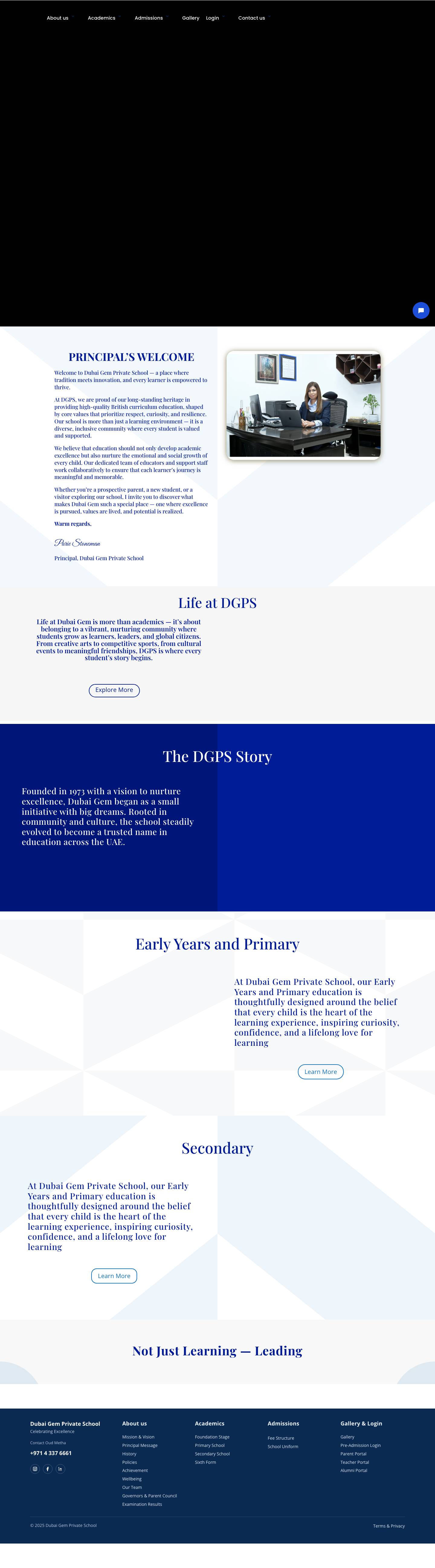 Dubai Gem Private School | Strive For Excellence - Full Screenshot