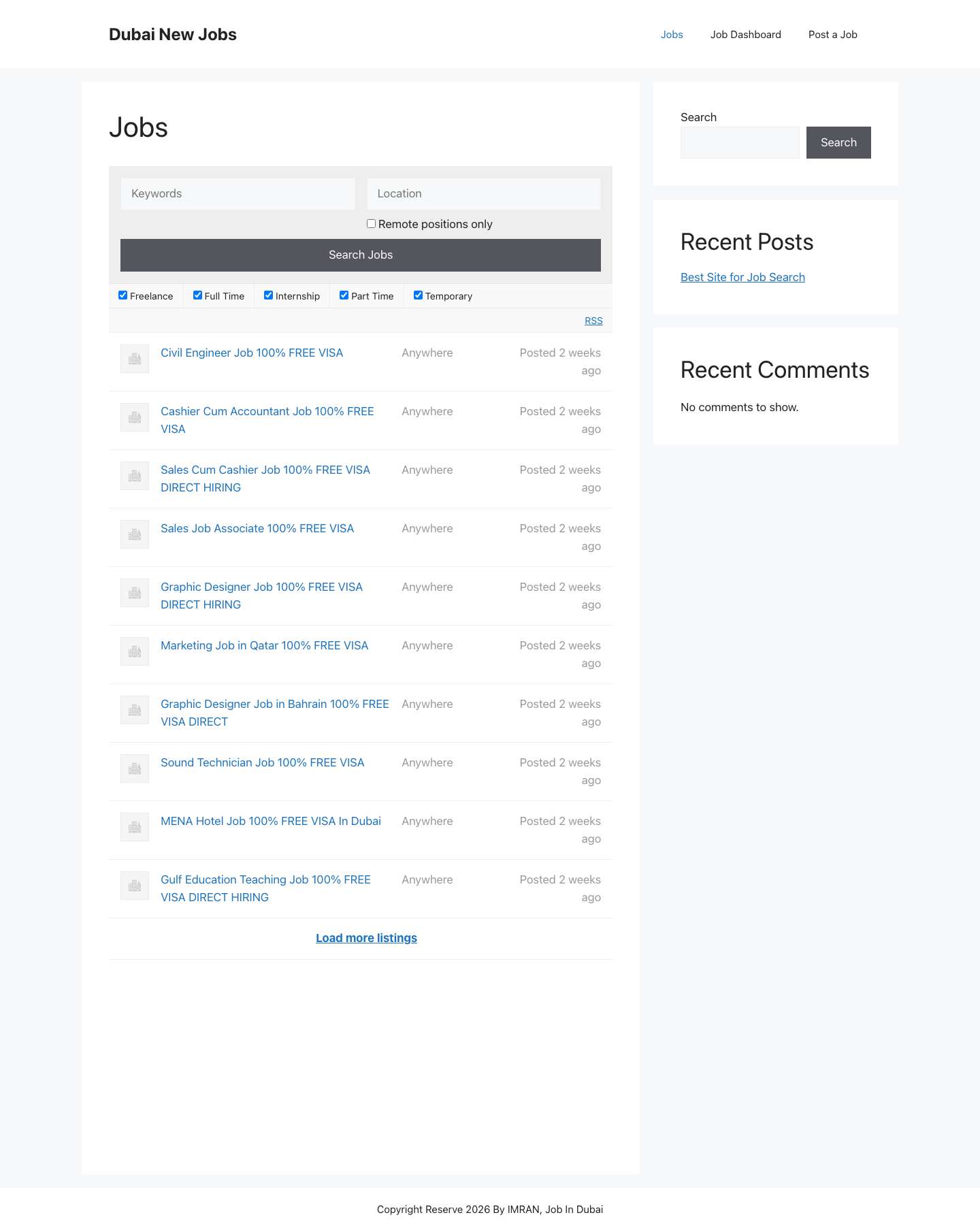 Jobs - Dubai New Jobs - Full Screenshot