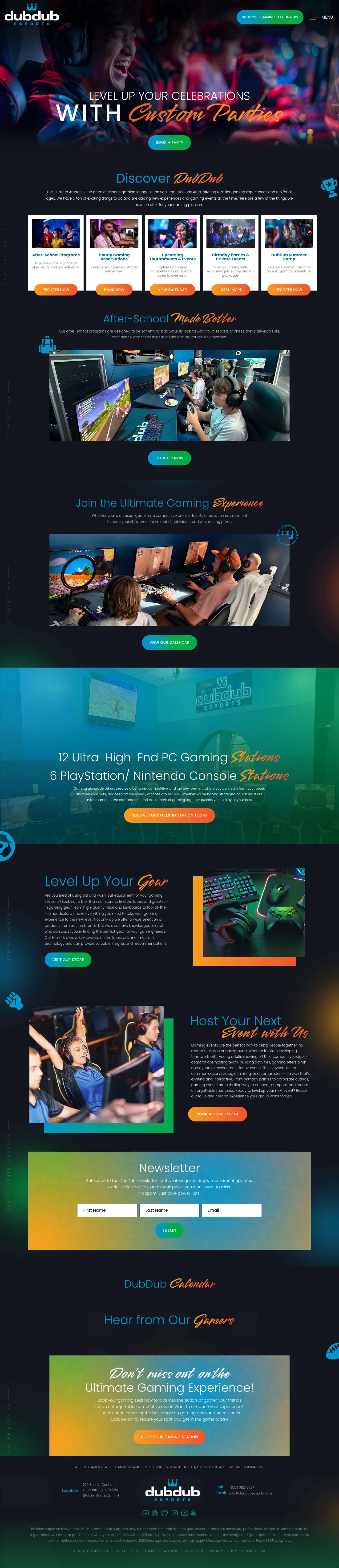 DubDub | Esports San Francisco | Esports Gaming Center Greenbrae - Full Screenshot