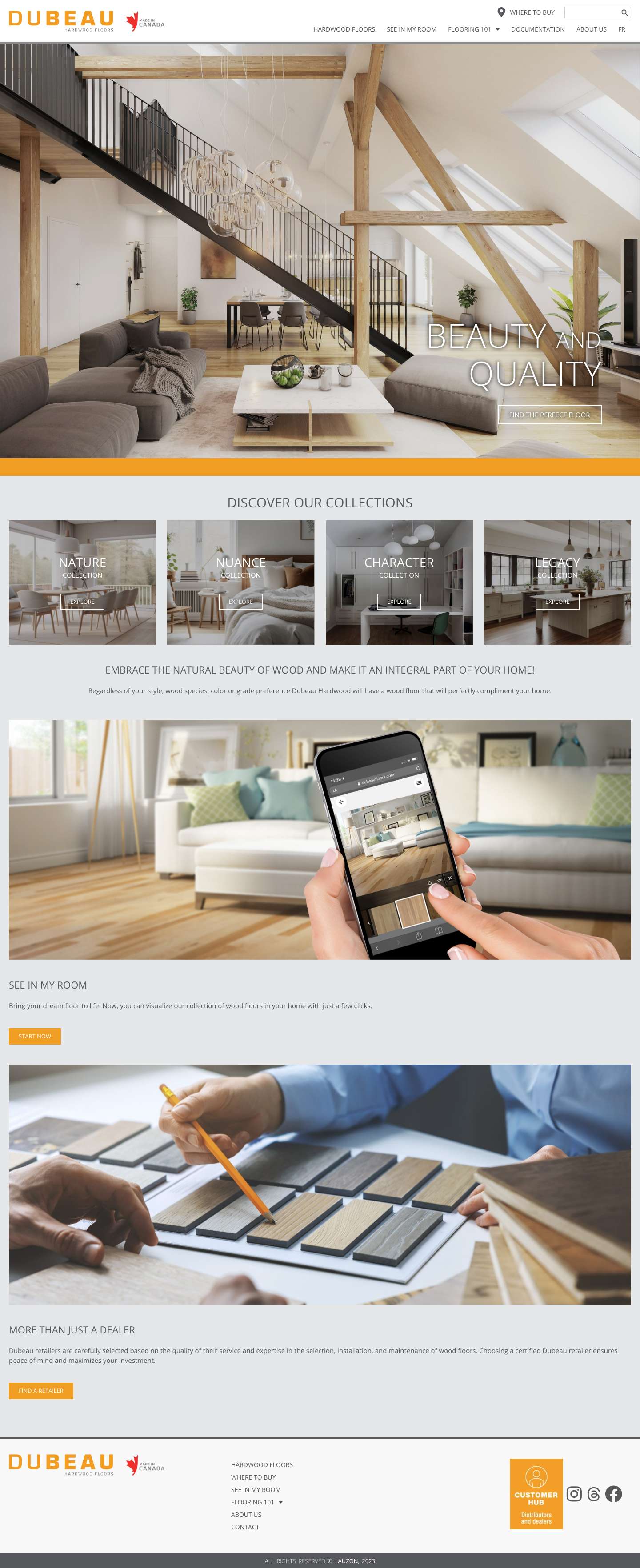 Home | Dubeau Floors - Full Screenshot