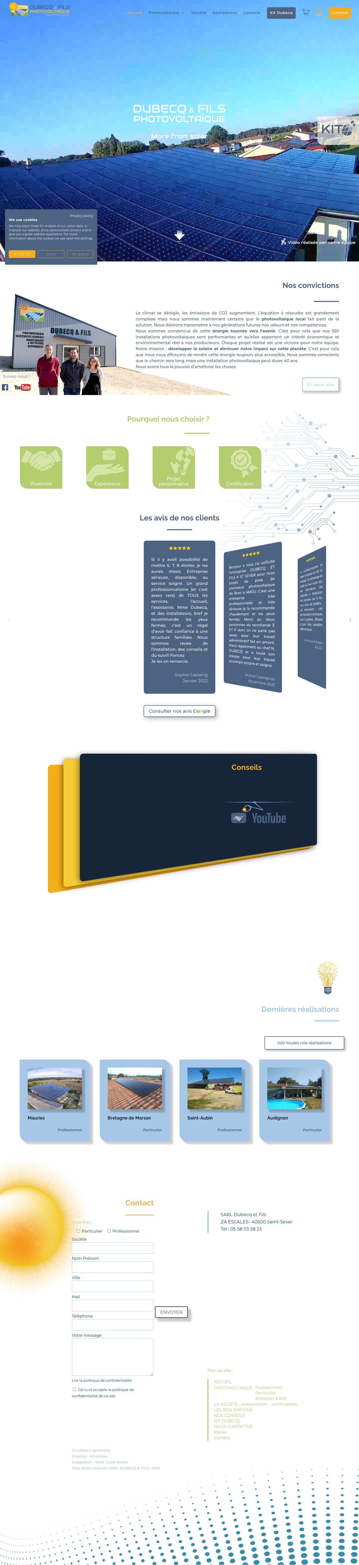 Dubecq et Fils Photovoltaïque - Electricité Générale - Landes - Full Screenshot