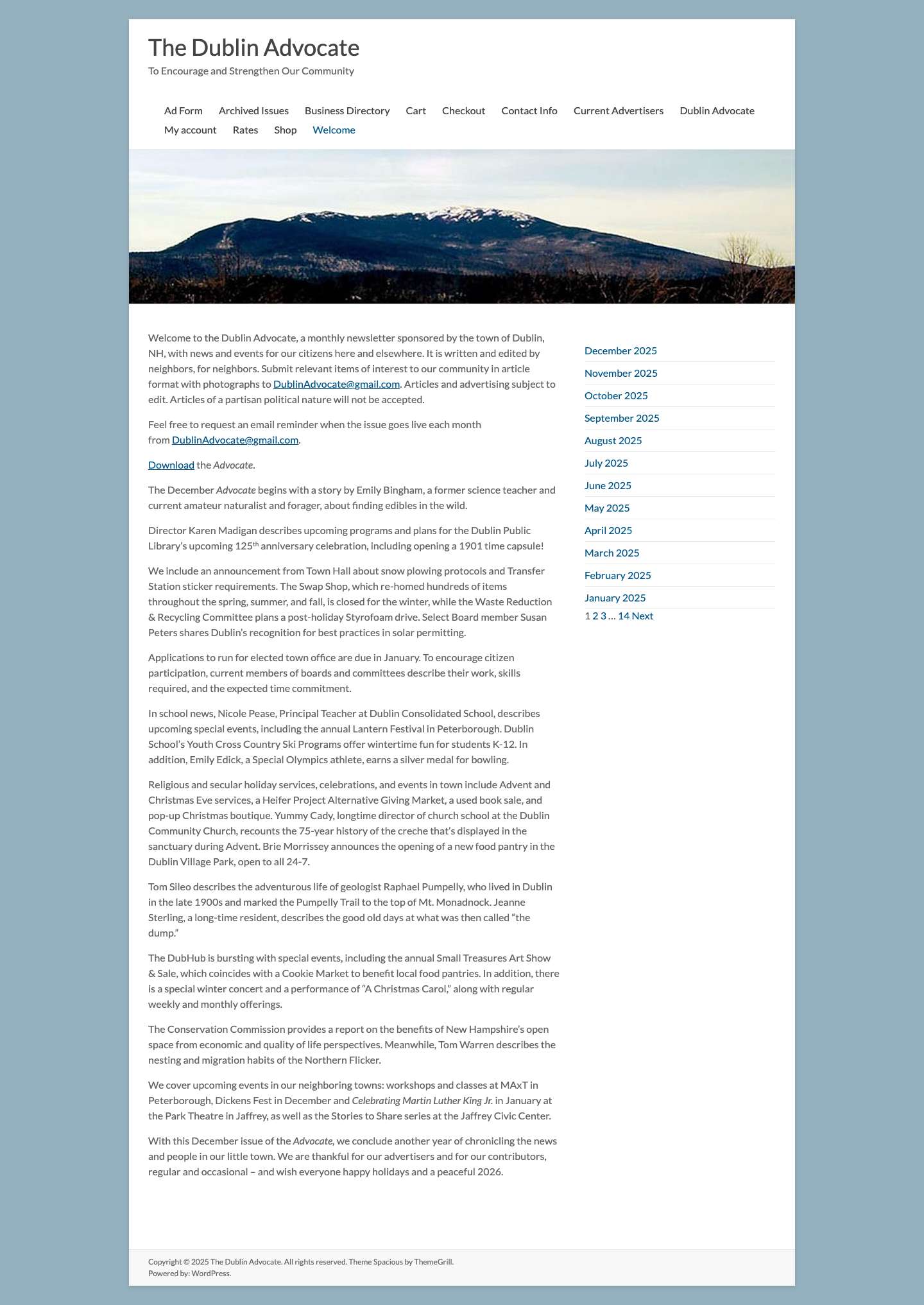 The Dublin Advocate – To Encourage and Strengthen Our Community - Full Screenshot