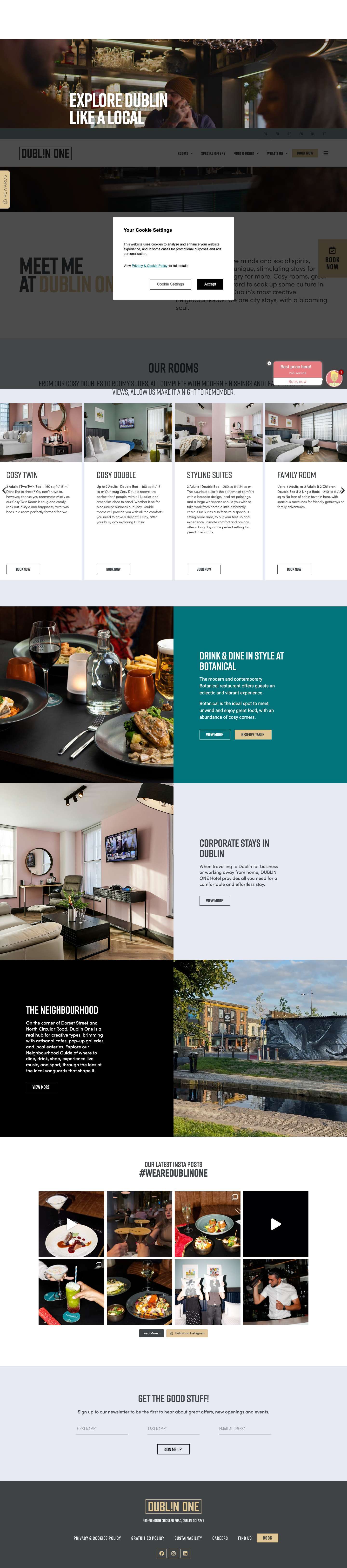 DUBLIN ONE | D1 Hotel Dublin City Centre | Up To 15% Cash Rewards - Full Screenshot