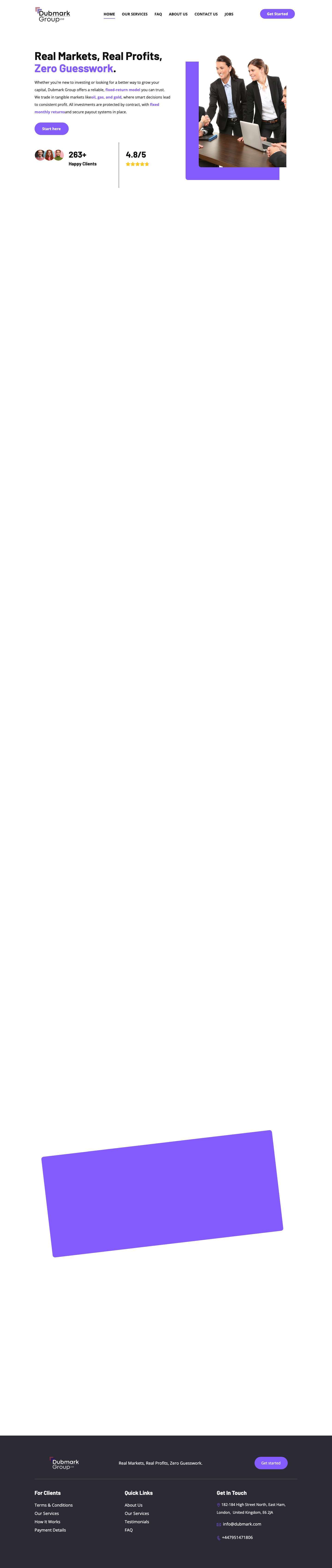 Smart & Secure Investment Opportunities | Dubmark Group Ltd - Full Screenshot