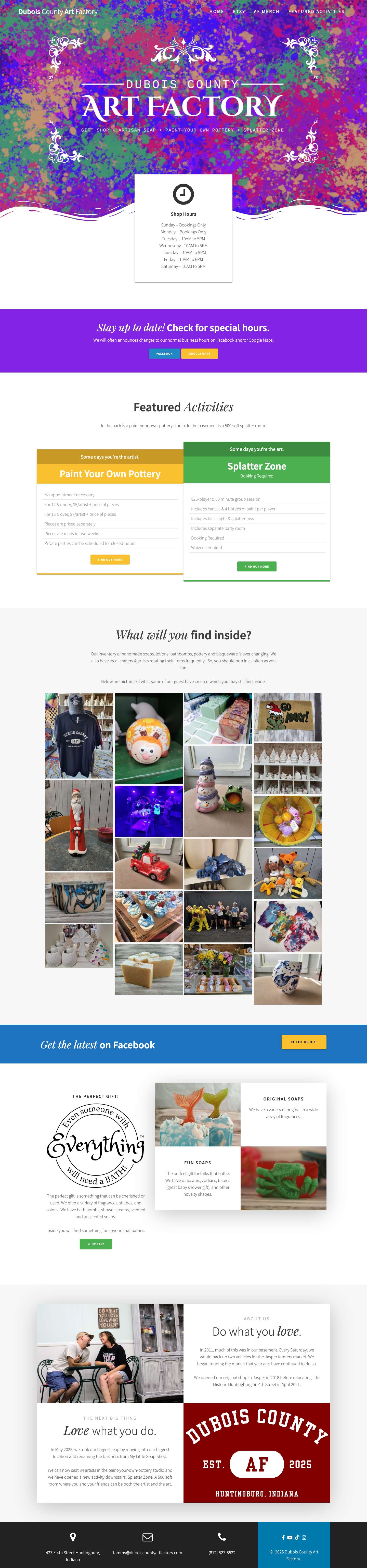 Home - Dubois County Art Factory - Full Screenshot