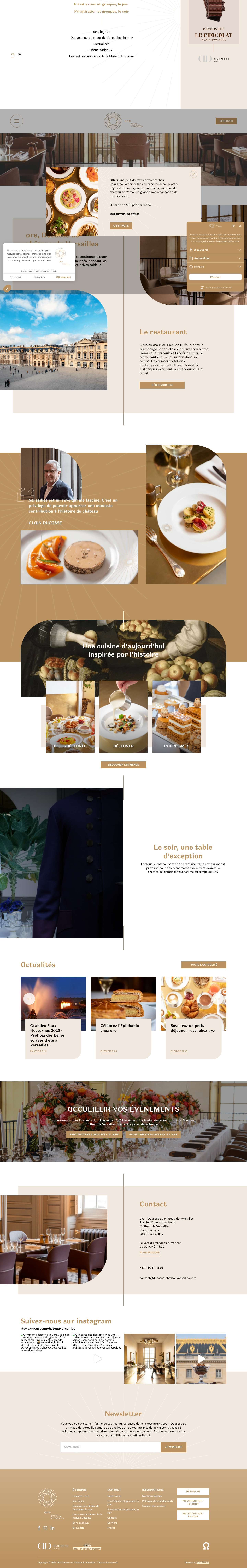 Restaurant à Versailles | Restaurant ore & Table d'exception Ducasse au Château de Versailles - Full Screenshot