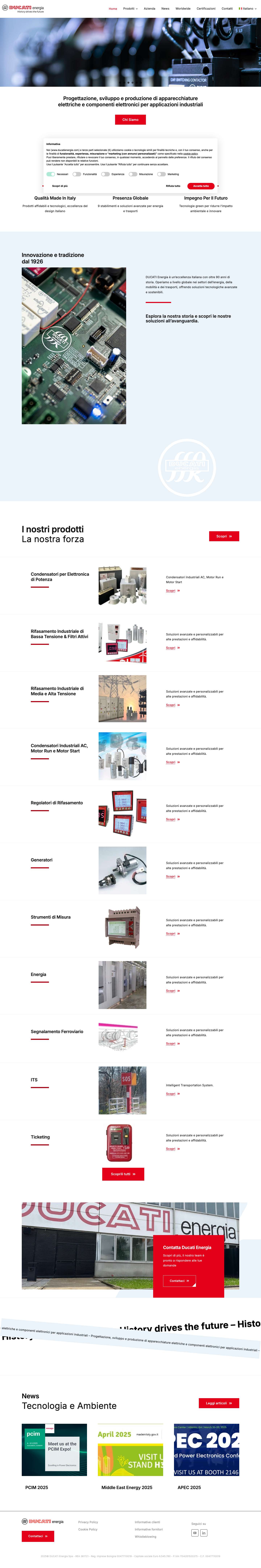 Ducati Energia | Soluzioni per energia, mobilità e industria - Full Screenshot