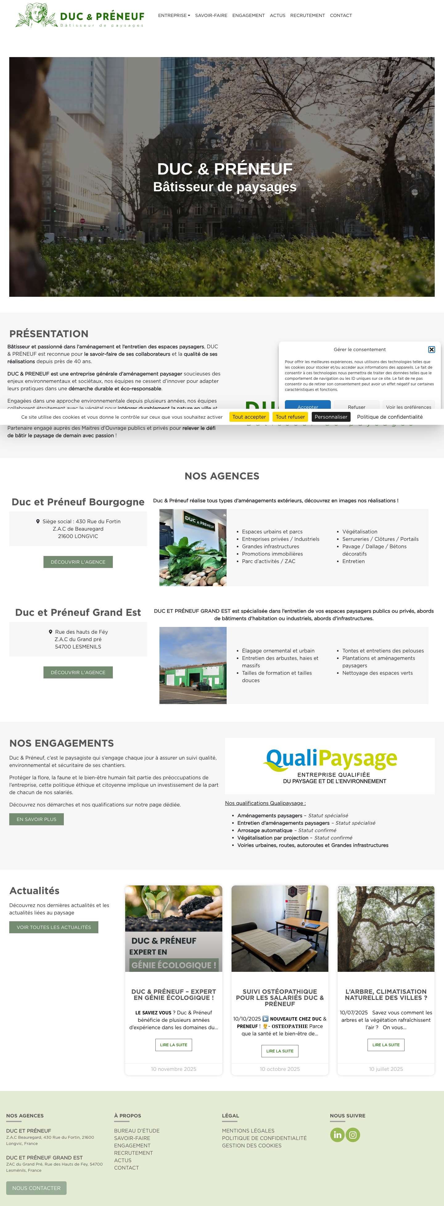 Duc & Préneuf - Bâtisseur de Paysages - Full Screenshot