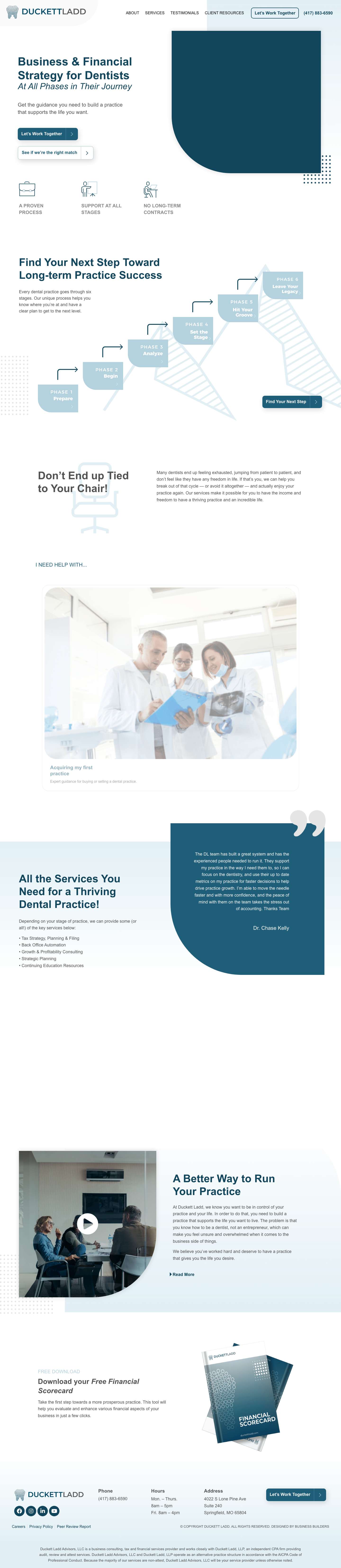 Duckett Ladd | Best Business & Financial Strategy For Dentist - Full Screenshot