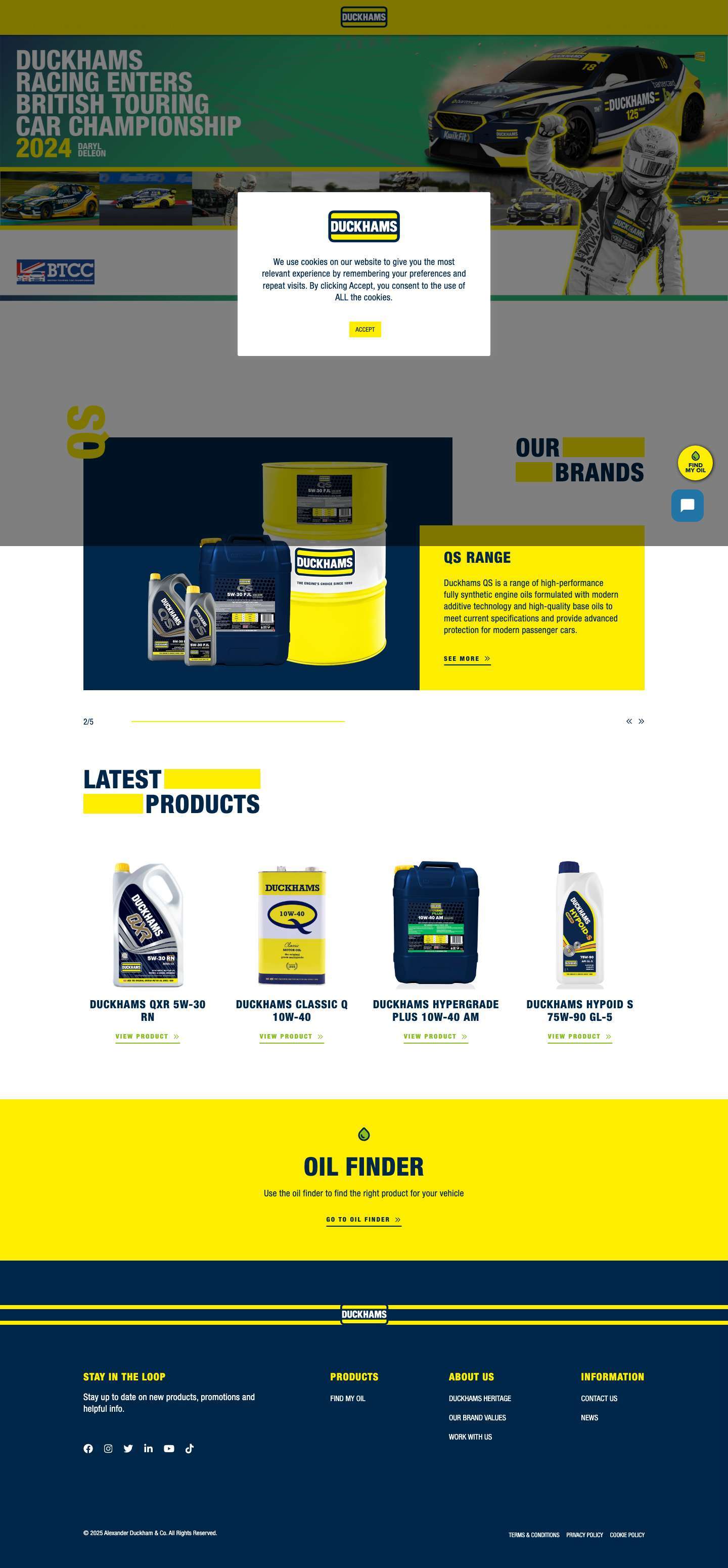 Duckhams | Engine Oils, Advanced Lubricants & Fuel Additives - Full Screenshot