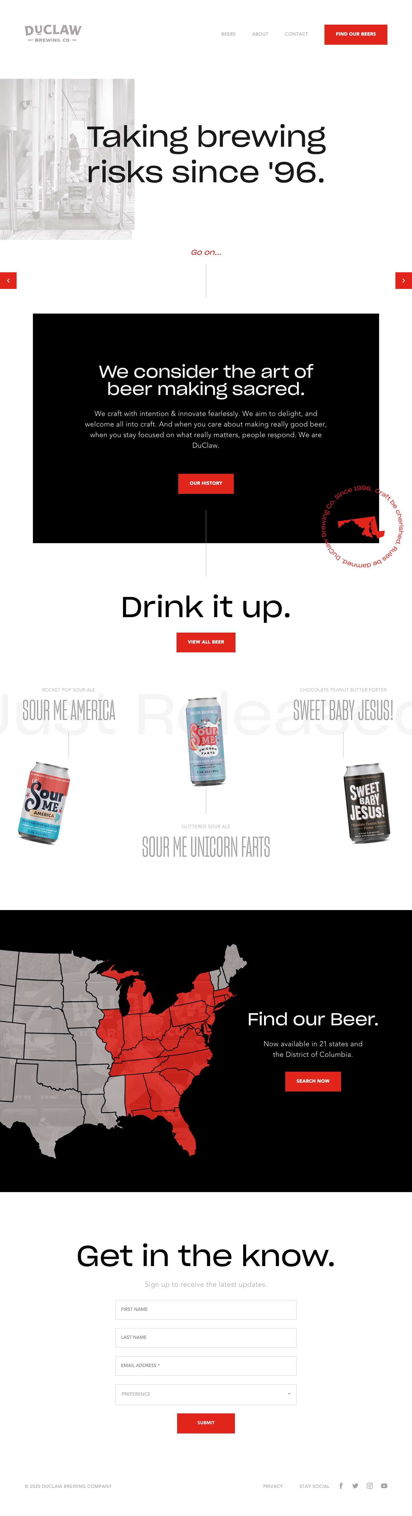 DuClaw Brewing Co. | Craft Beer from Baltimore, MDDuClaw Brewing Company - Full Screenshot