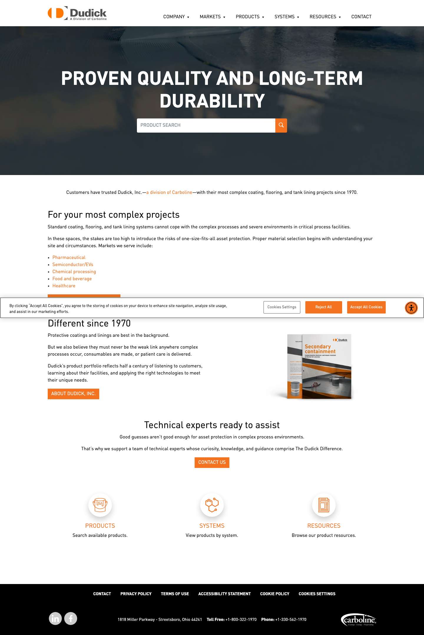 Dudick High-Performance Floor & Wall CoatingssystemsDudick on LinkedInDudick on Facebook - Full Screenshot
