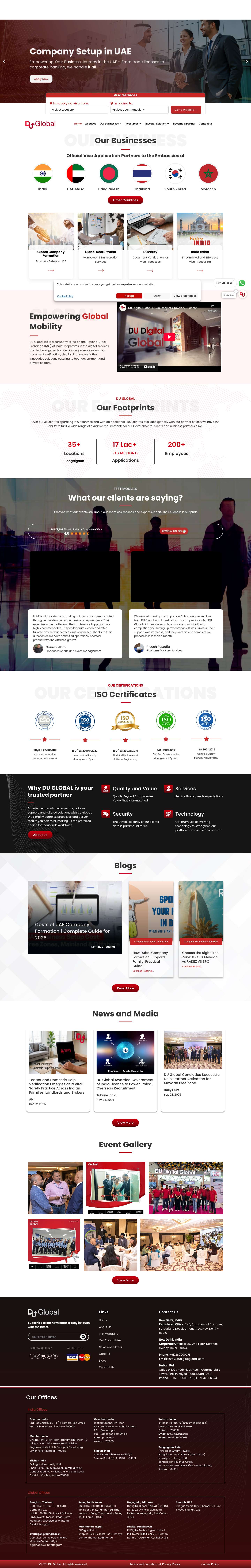 Visa Services | Company Formation in Dubai | PR & Immigration - Full Screenshot