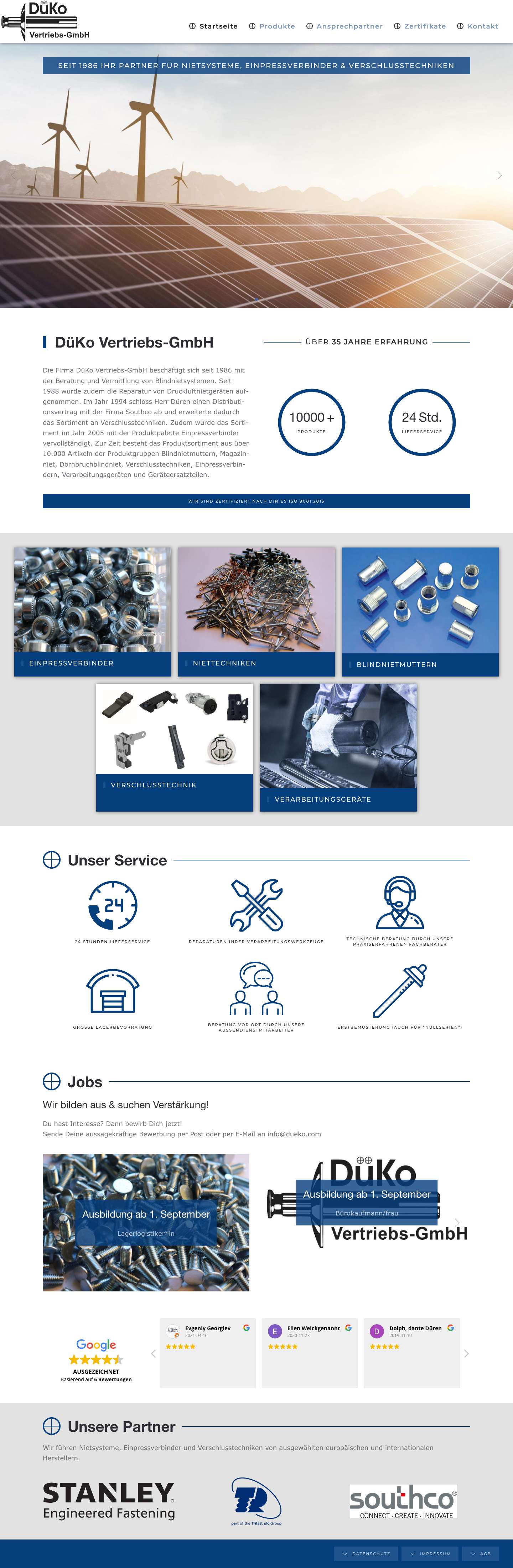 DÜKO-Vertriebs GmbH - Full Screenshot