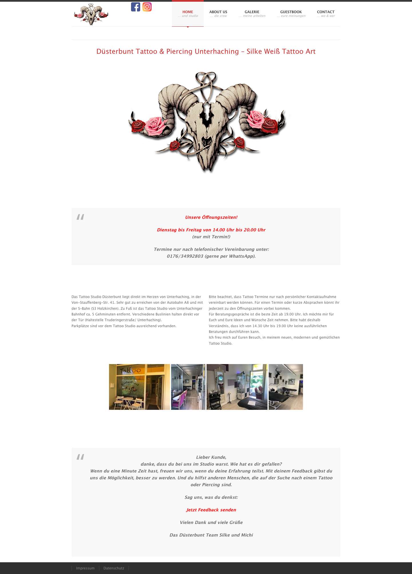 Düsterbunt Tattoo & Piercing Unterhaching | Silke Weiß Tattoo Art - Full Screenshot