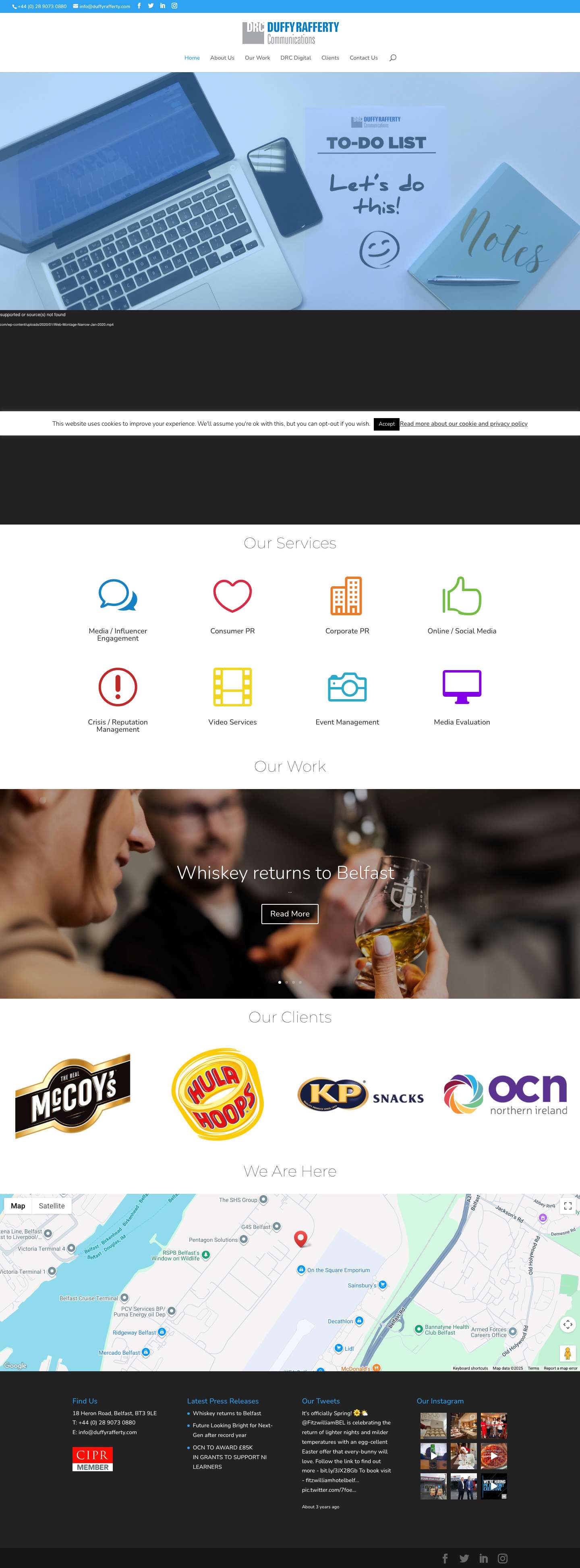 Duffy Rafferty Communications | PR | Belfast | NI - Full Screenshot