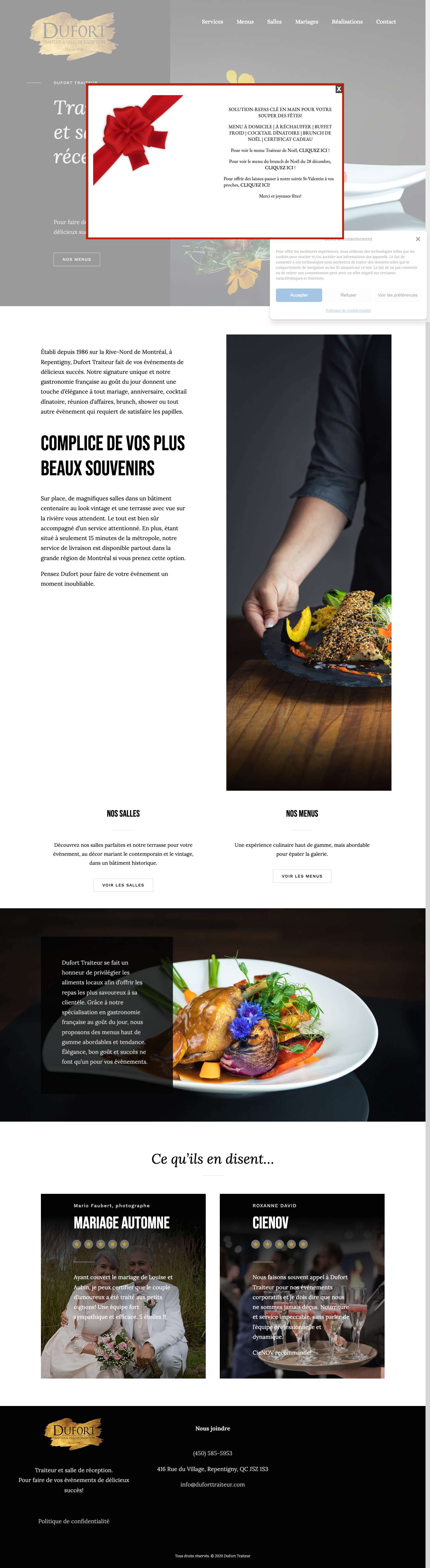 DuFort Traiteur – Salle de réception et Traiteur - Full Screenshot