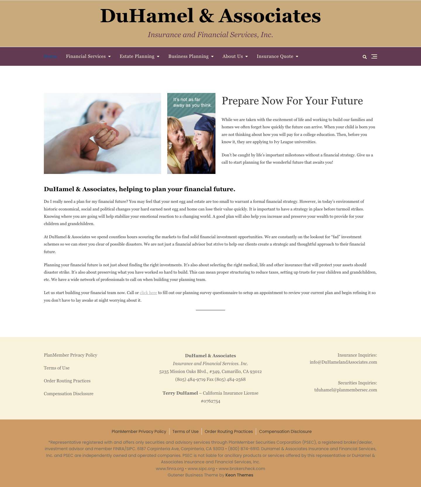 Home - DuHamel & Associates - Full Screenshot