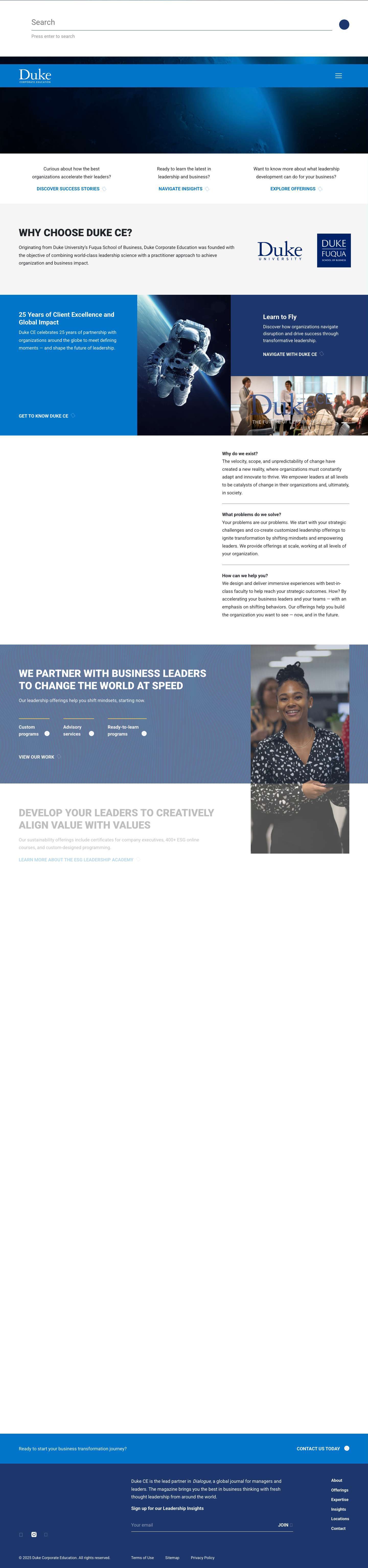 Duke Corporate Education - The Future of Leadership. Now. - Full Screenshot