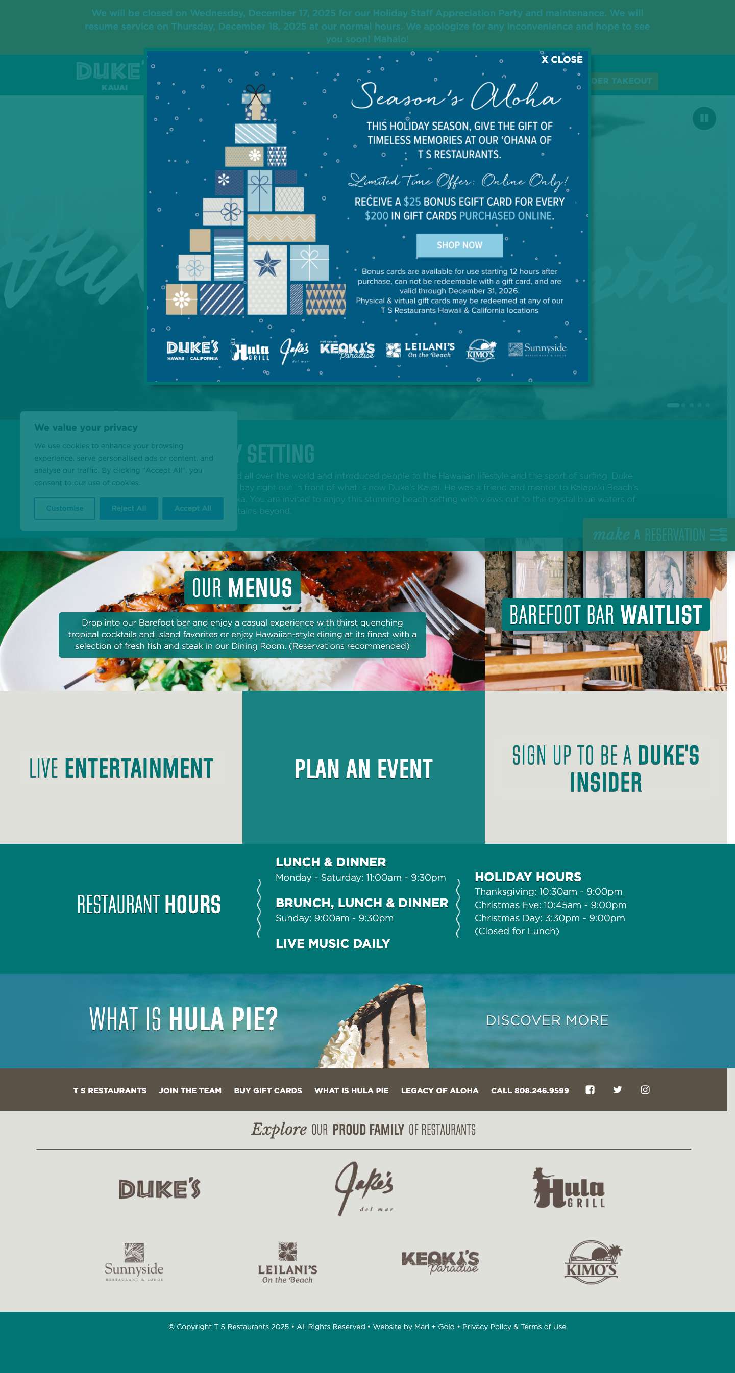 Duke's RestaurantsMobile menu iconMobile menu icon - Full Screenshot