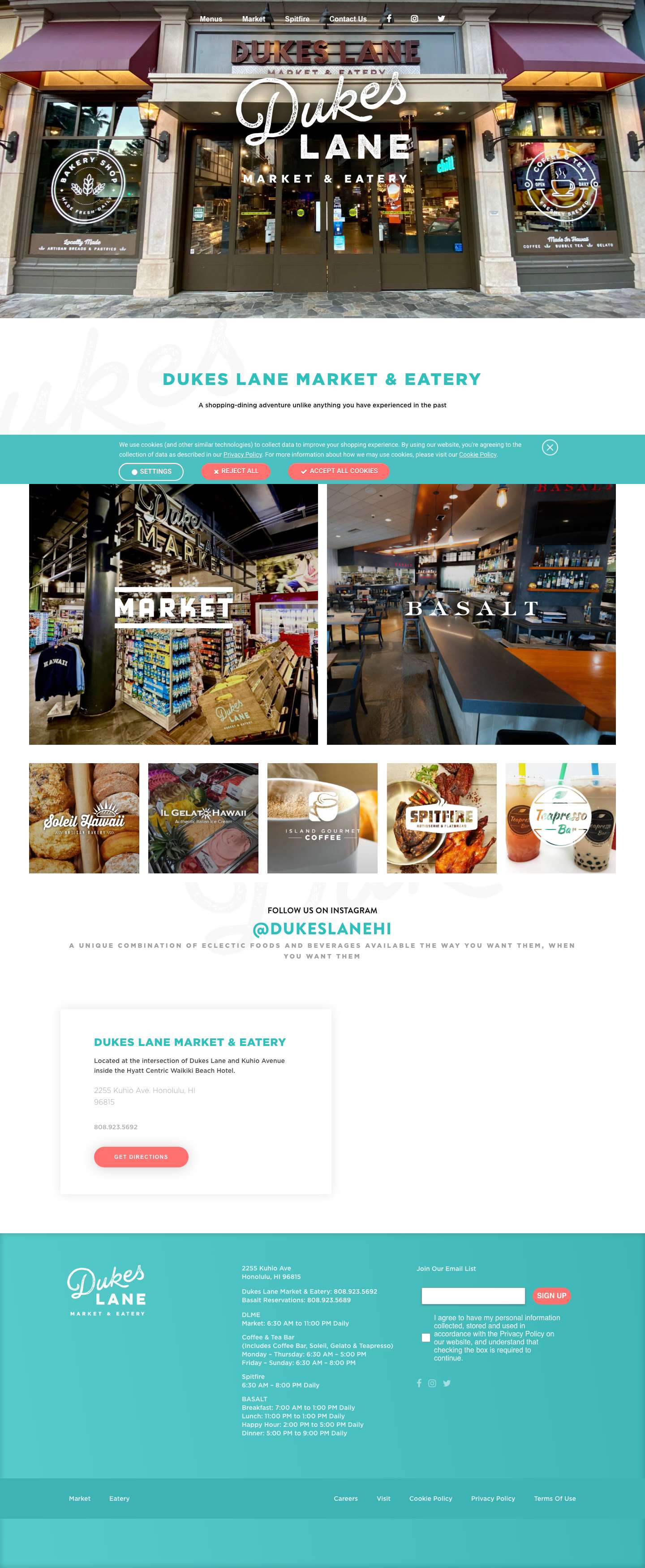 Dukes Lane Market & Eatery - Waikiki, Hawaii - Full Screenshot