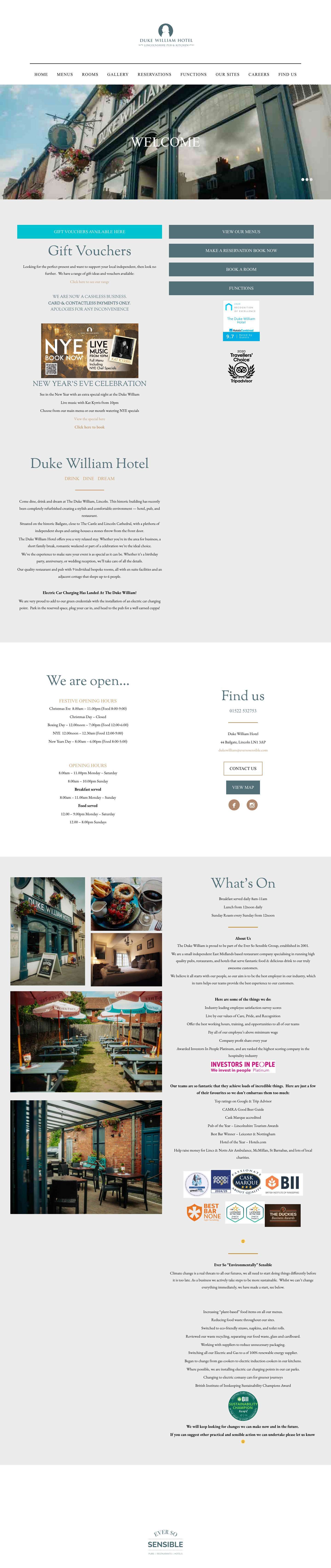 Home - Duke William Hotel - Full Screenshot