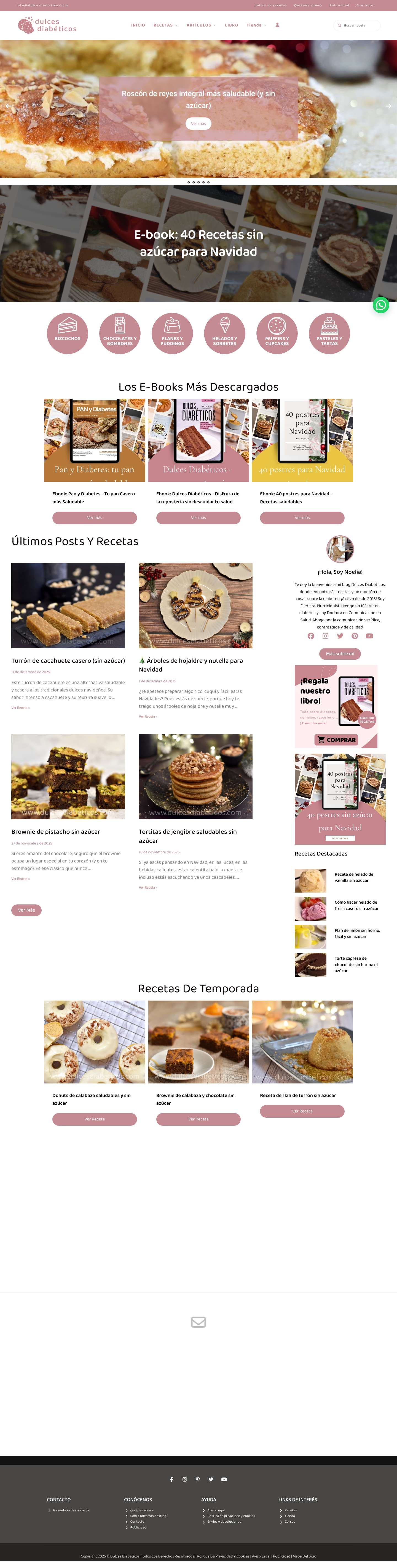 Postres sin azúcar fáciles y saludables | Dulces Diabéticos - Full Screenshot