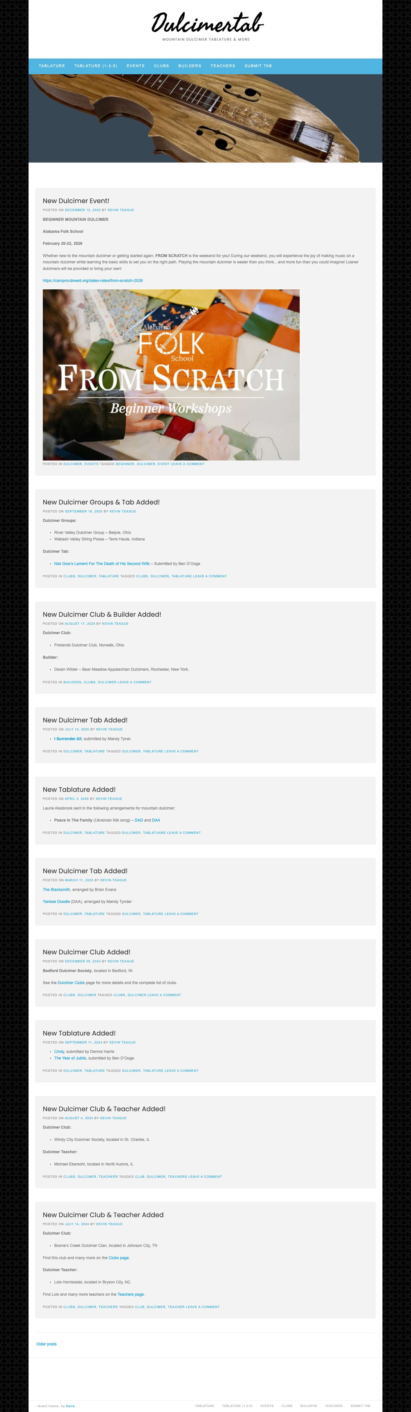 Dulcimertab – Mountain Dulcimer Tablature & More - Full Screenshot