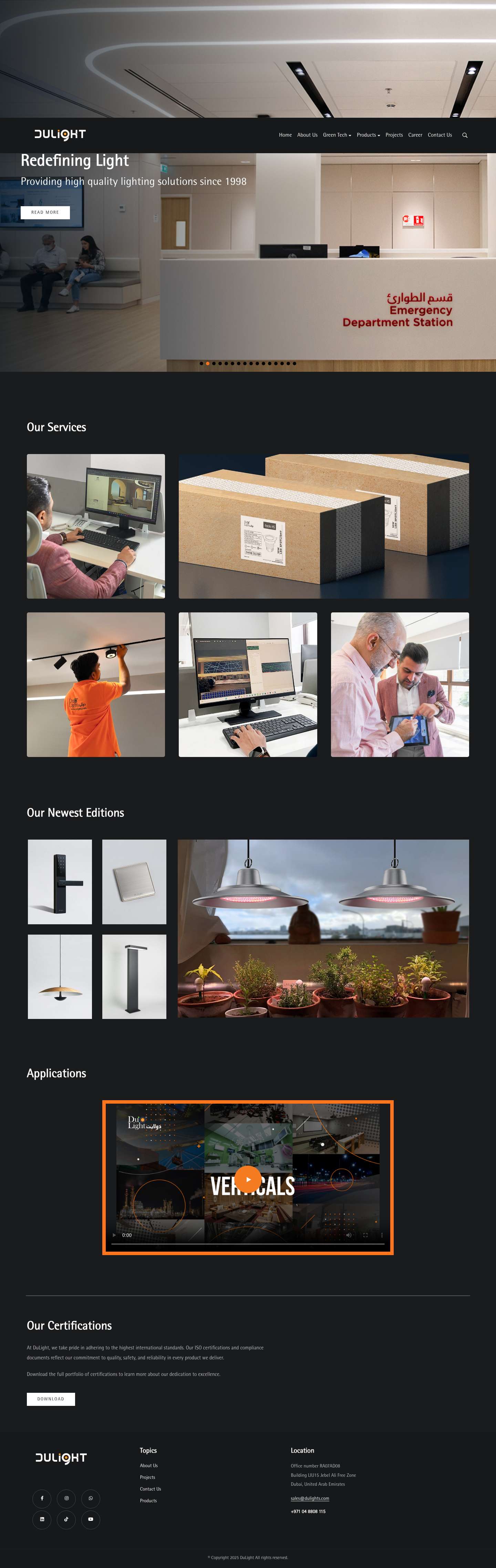 Premium LED Lighting Solutions | Decorative Lights | DuLight Dubai - Full Screenshot