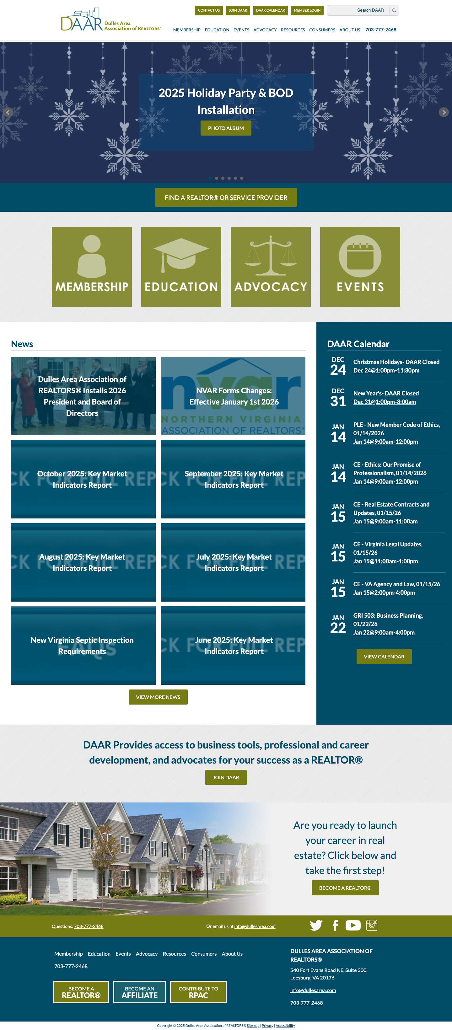 Dulles Area Association of REALTORS® - Full Screenshot