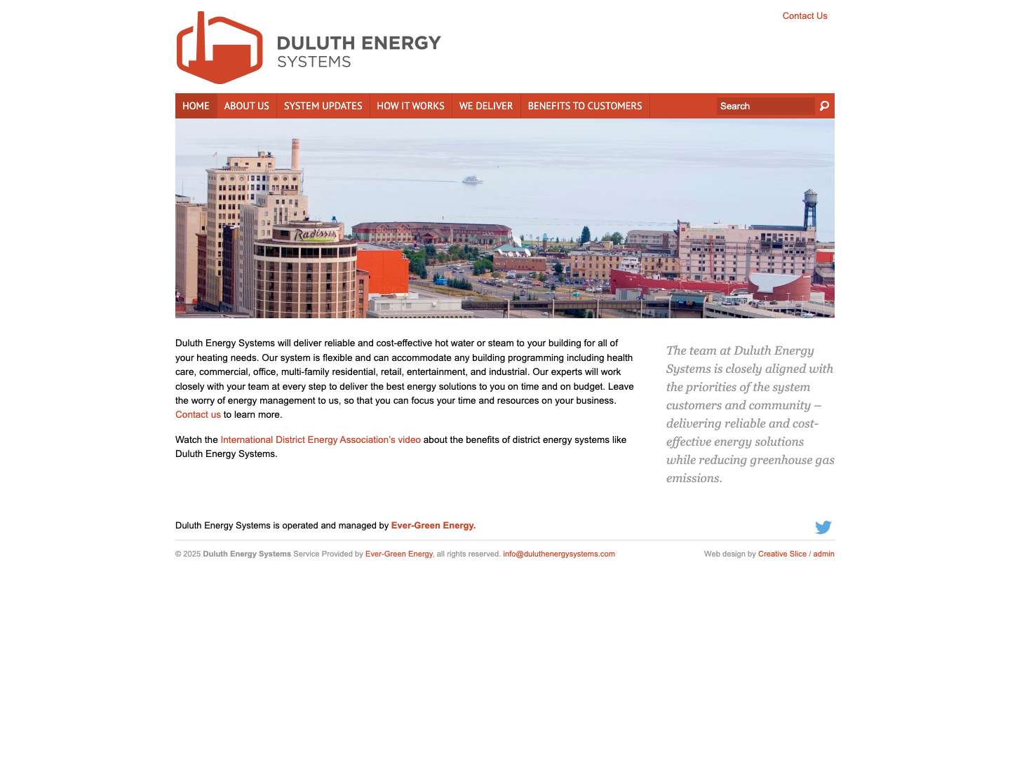 Duluth Energy Systems - Provided by Ever-Green Energy - Full Screenshot