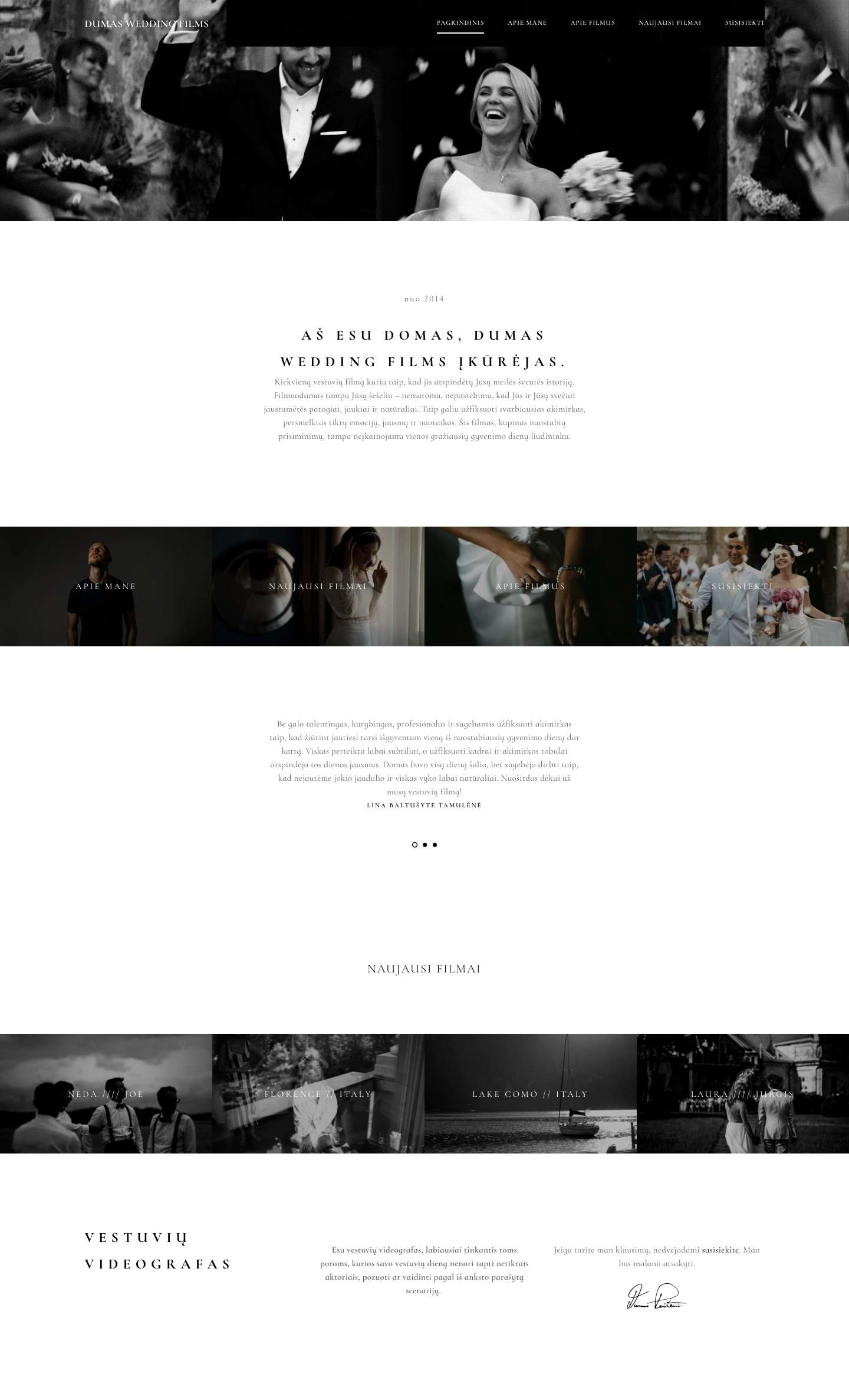 Dumas Wedding Films – Vestuvių videografas - Full Screenshot