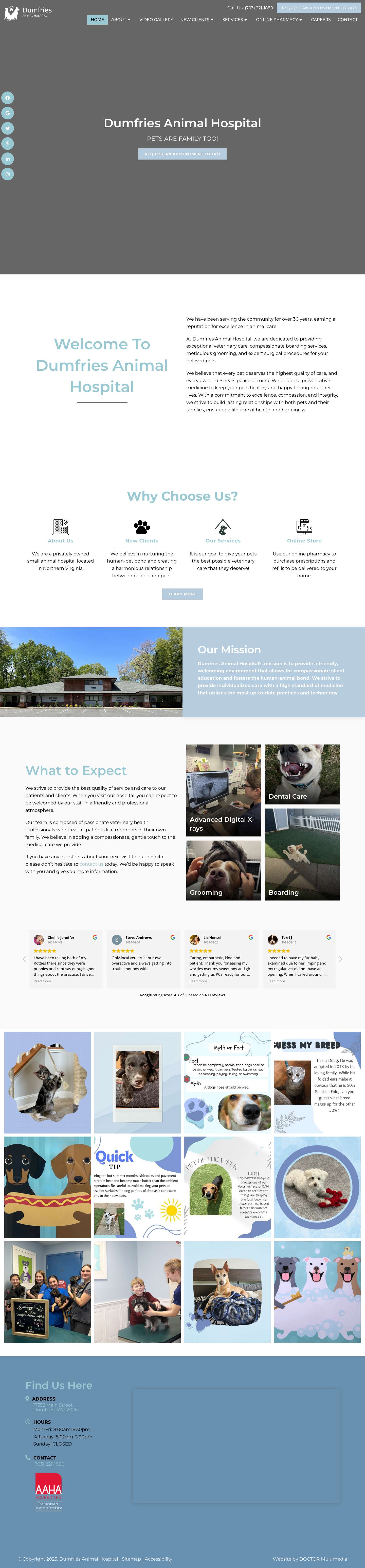Veterinarian in Dumfries, VA | Dumfries Animal Hospital - Full Screenshot