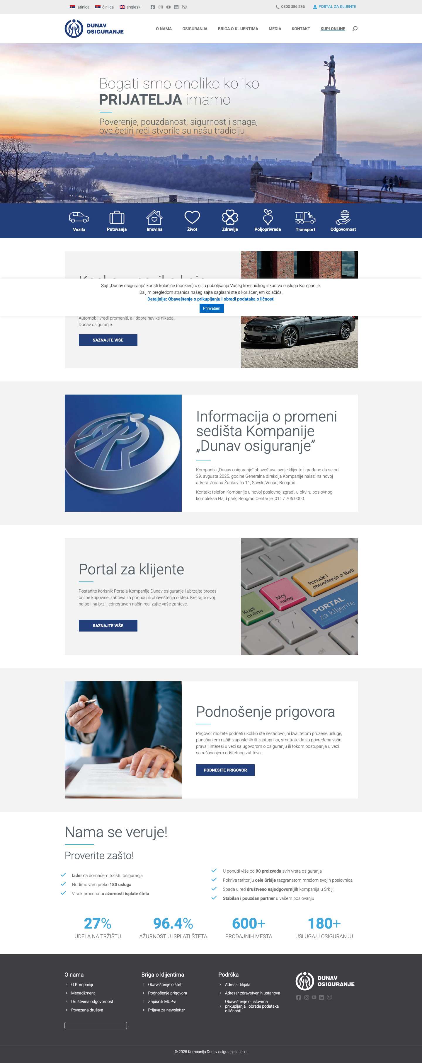 Početna - Dunav osiguranje - Full Screenshot