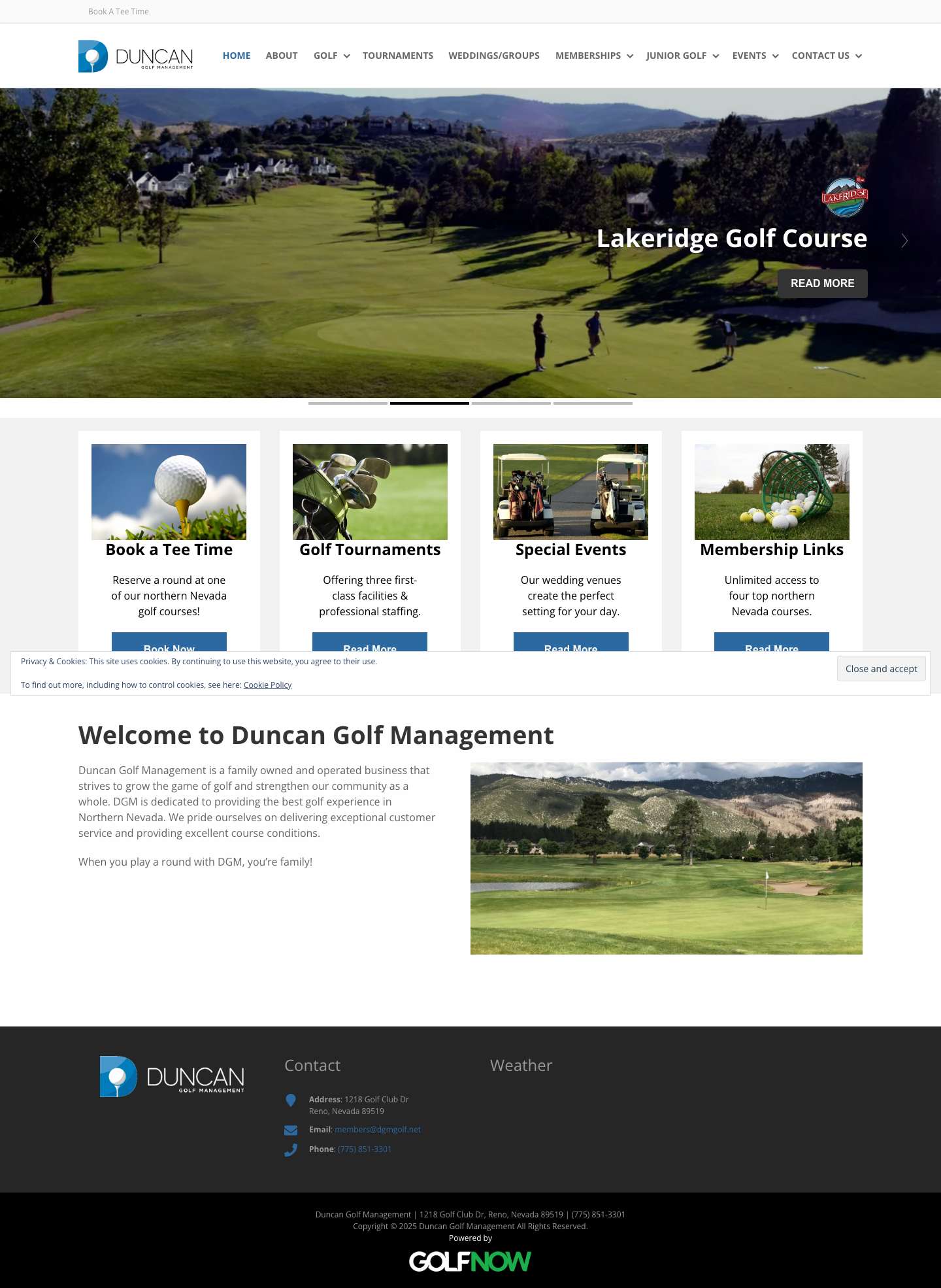 Home - Duncan Golf Management - Full Screenshot