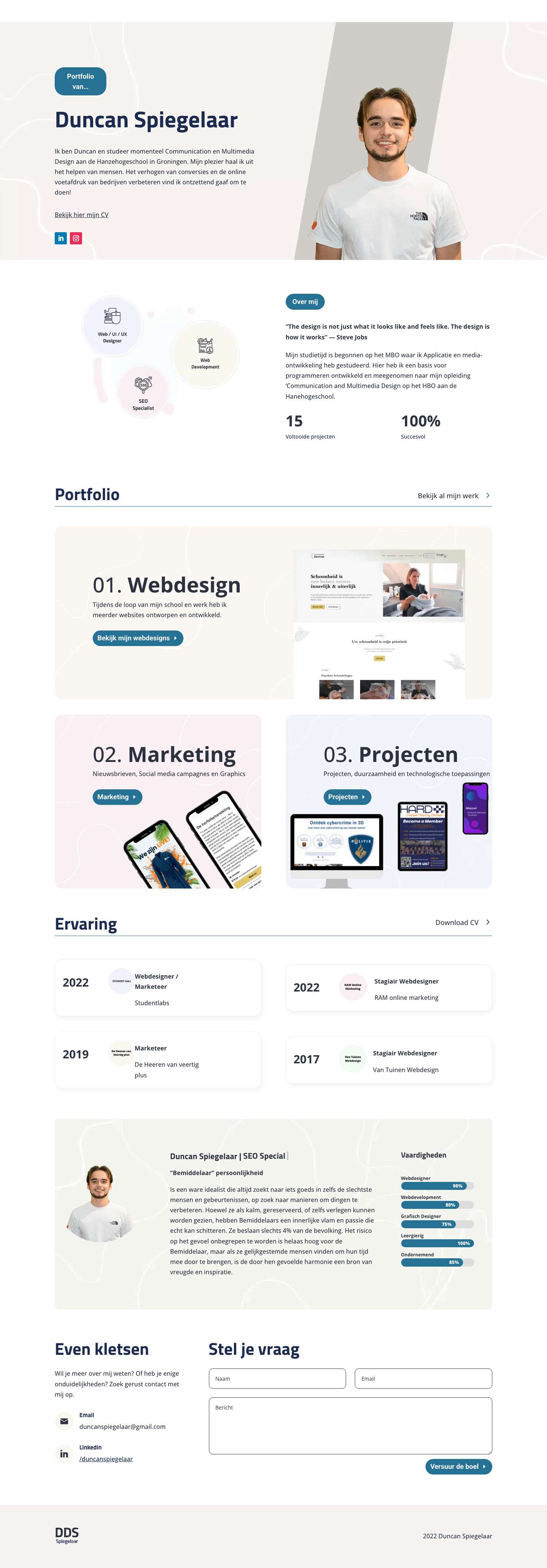 Portfolio - Duncan Spiegelaar - Full Screenshot