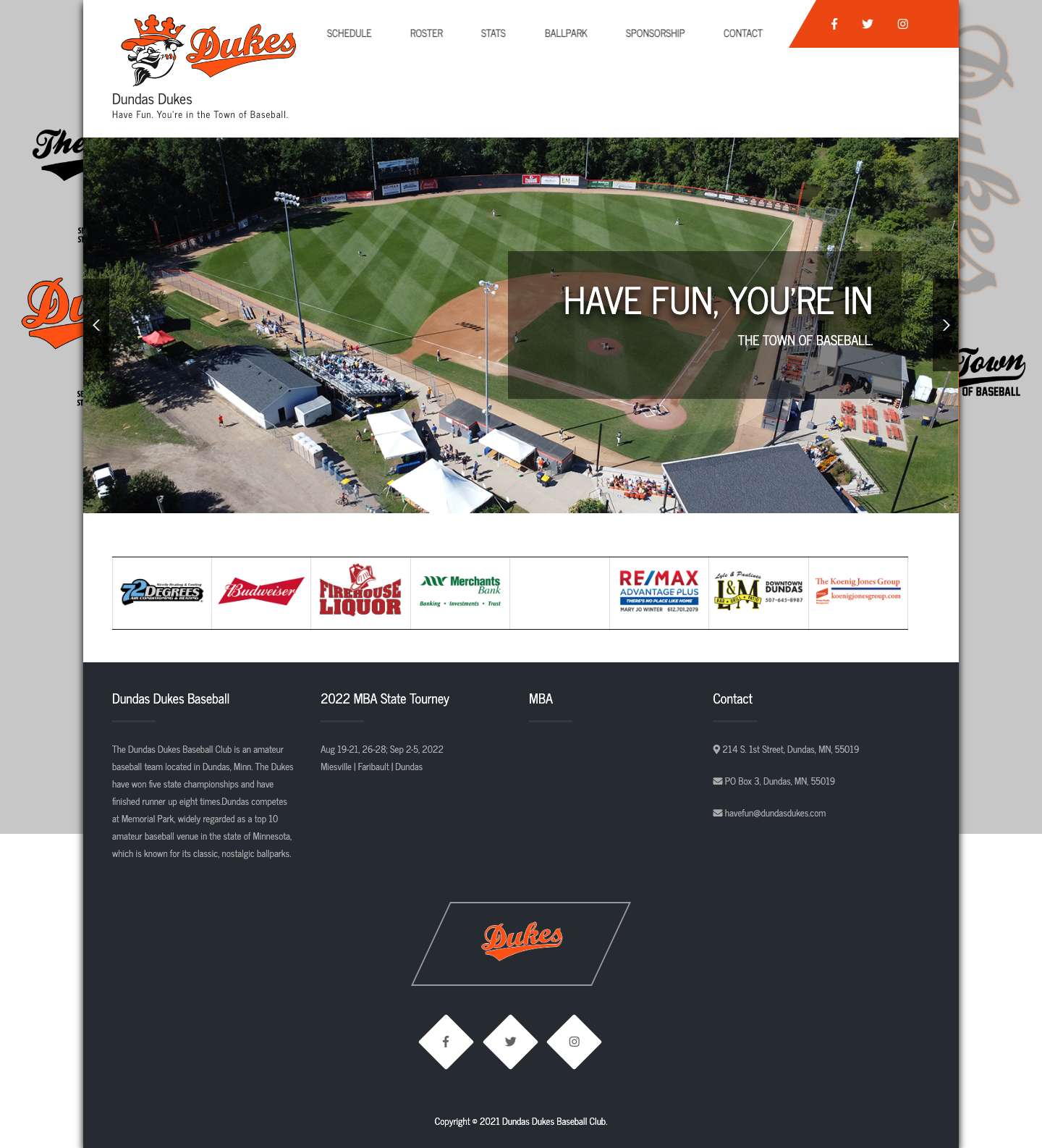 Dundas Dukes – Have Fun. You're in the Town of Baseball. - Full Screenshot