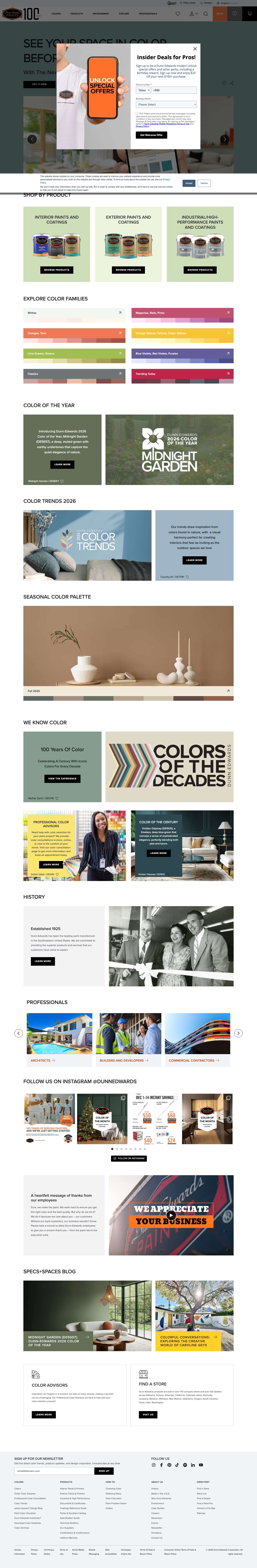Dunn-Edwards - Paint Stores, Exterior & Interior Painting Supplies, Colors & Design Inspiration - Full Screenshot