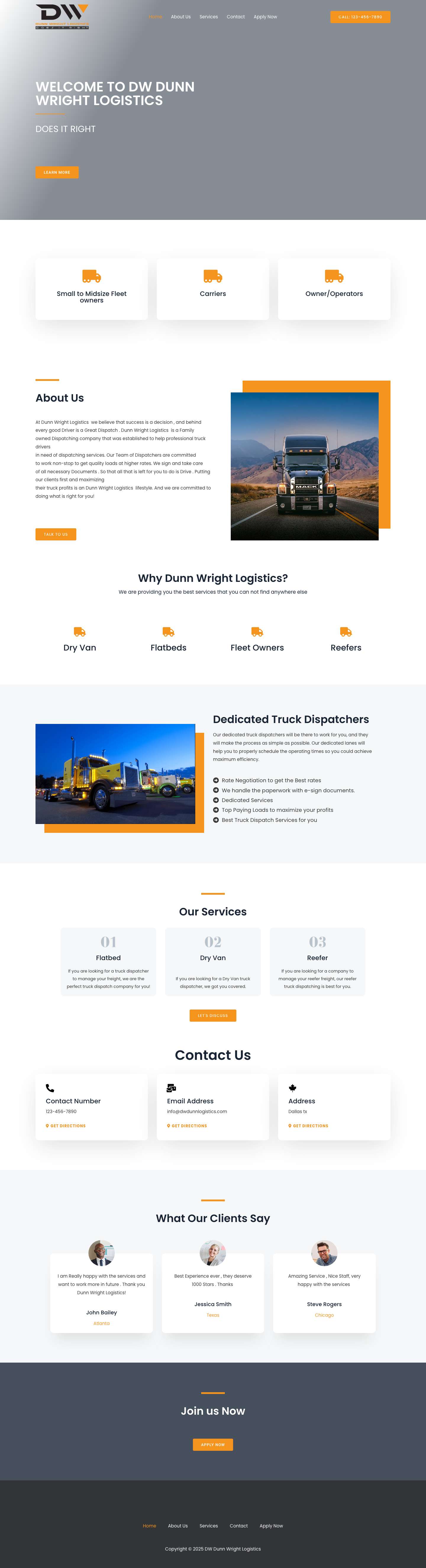 DW Dunn Wright Logistics – Does It Right - Full Screenshot