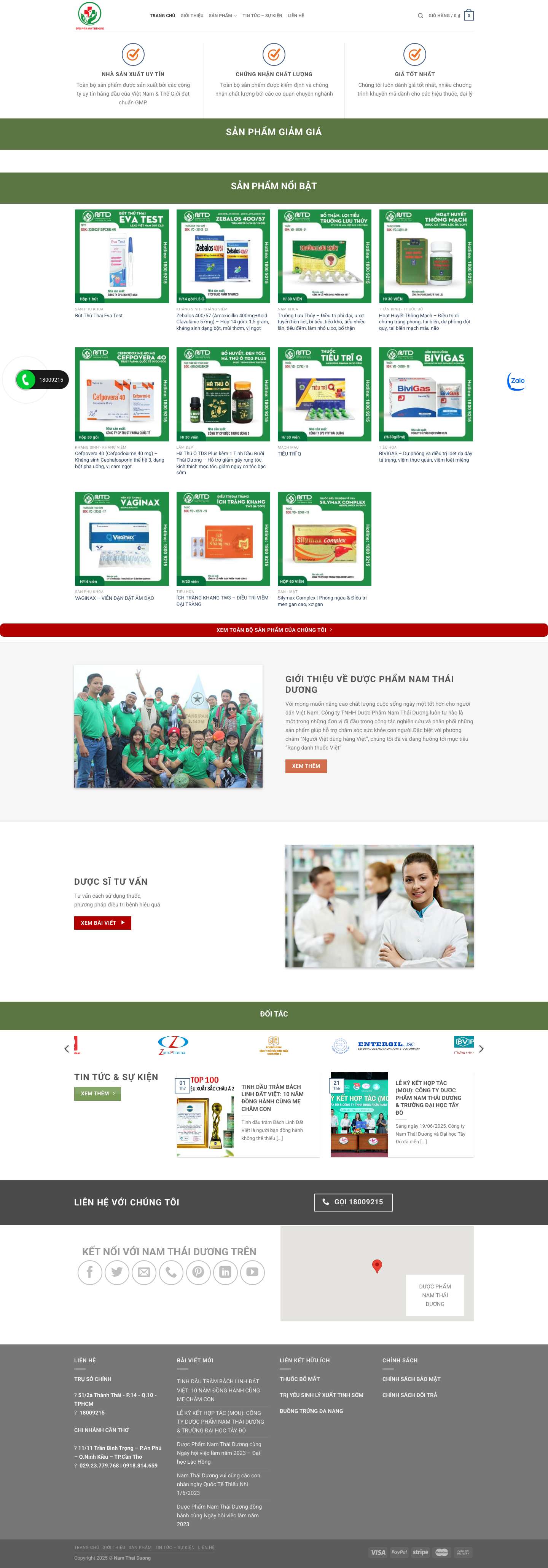 Nam Thai Duong Pharma | Dược Phẩm Nam Thái Dương - Full Screenshot