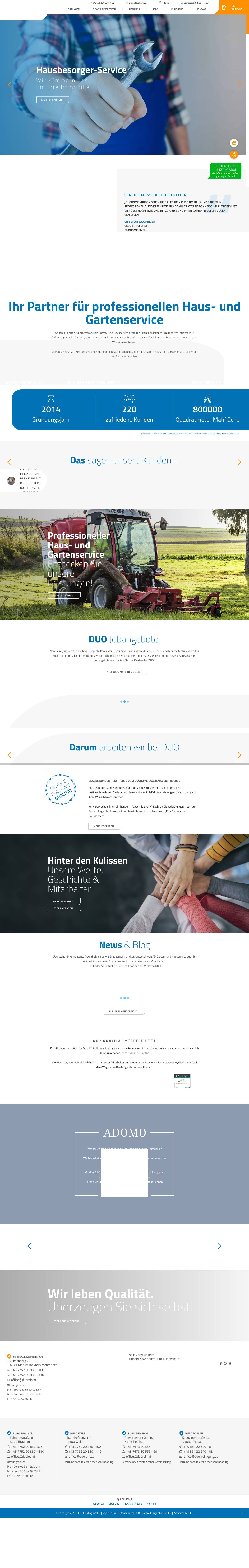 Ihr Garten- und Hausservice in Österreich | DUOhome - Full Screenshot
